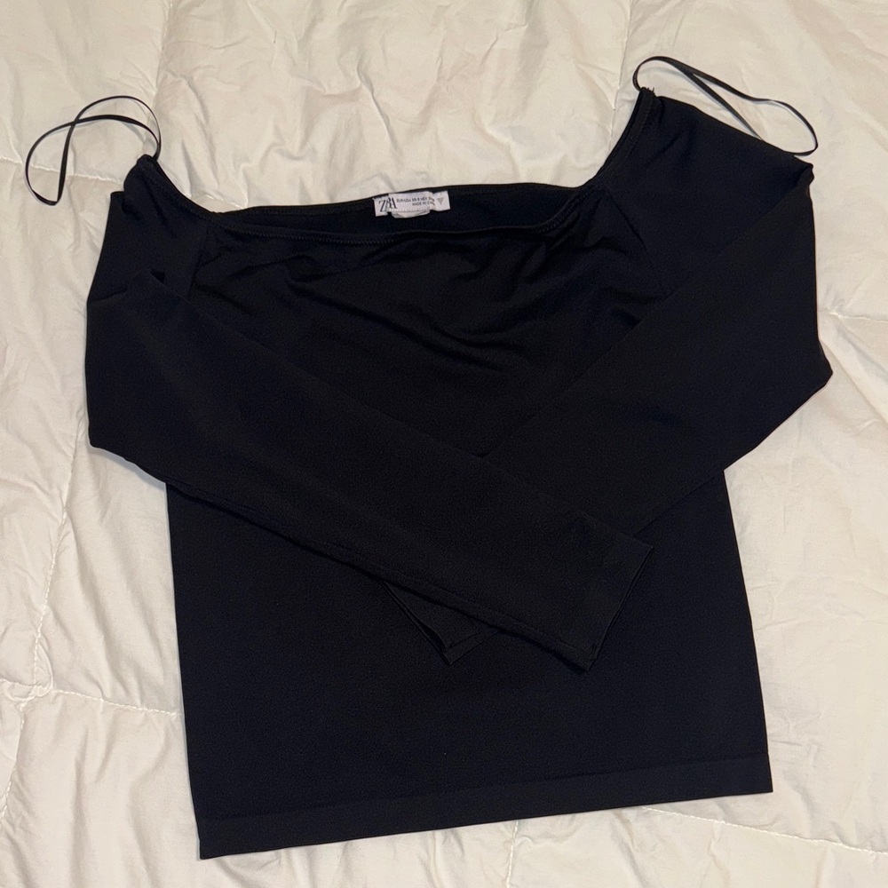 Zara Black Off-Shoulder Top